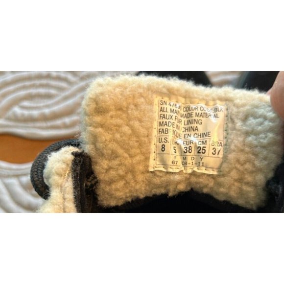 Women's Sketchers Suede Flip Down Boots USA Size 8 Style 47690 Black - Picture 5 of 7